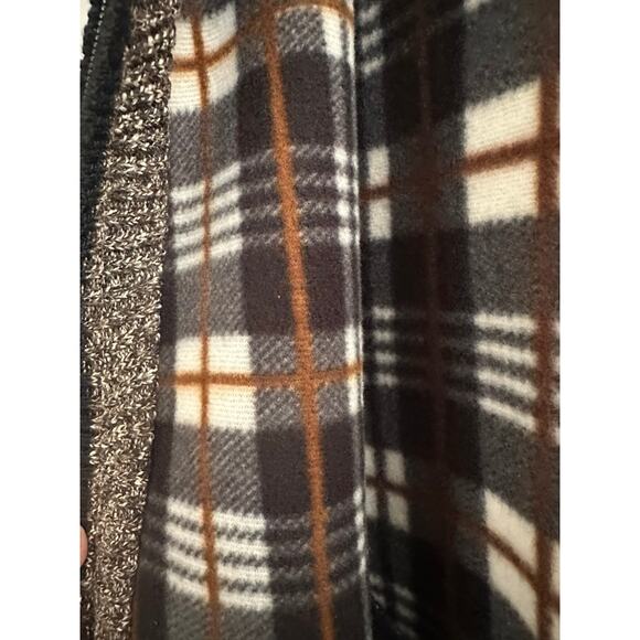 Men’s Brown Gray Sweater Vest L Zip Up Knit Fleece Lined Warm Casual Layer - Picture 7 of 7